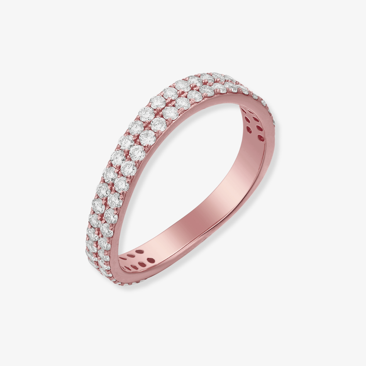Anillo ondulado de diamantes