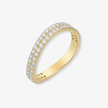 Anillo ondulado de diamantes