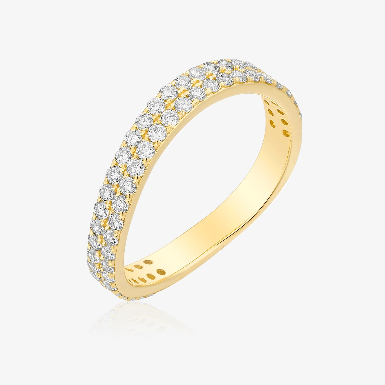 Anillo ondulado de diamantes