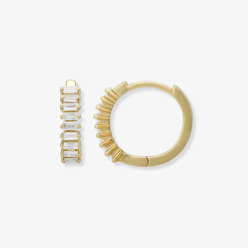 Aros pequeños de diamantes baguette