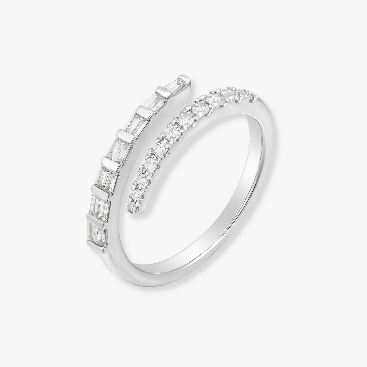 Anillo de baguette envolvente