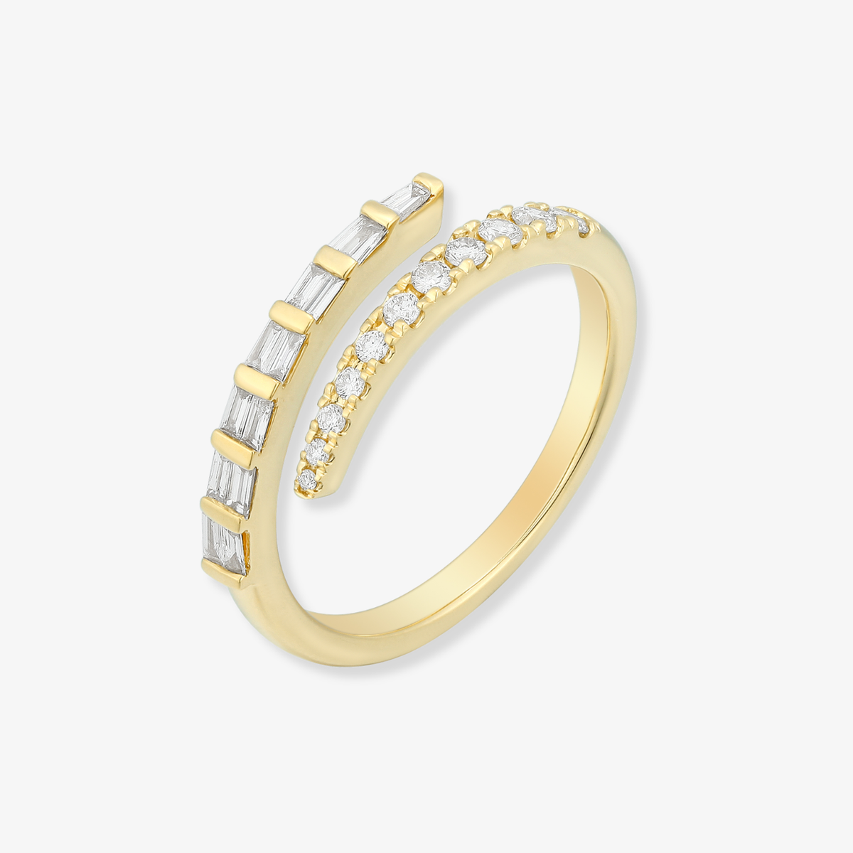 Anillo de baguette envolvente