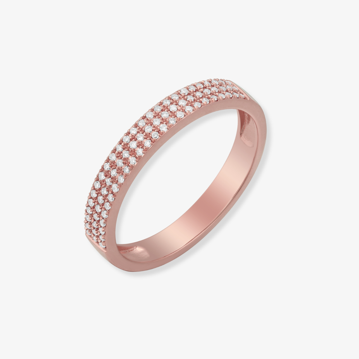 Three Row Diamond Pave Ring
