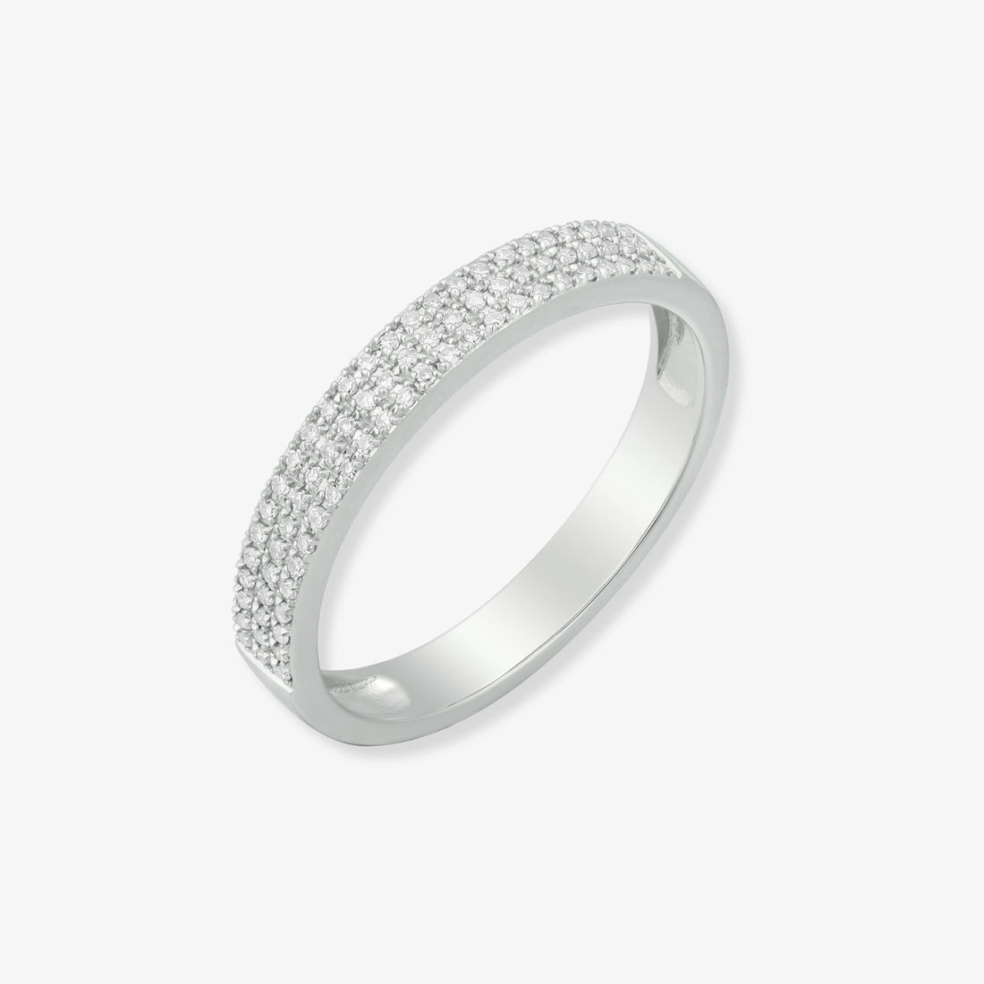 Three Row Diamond Pave Ring