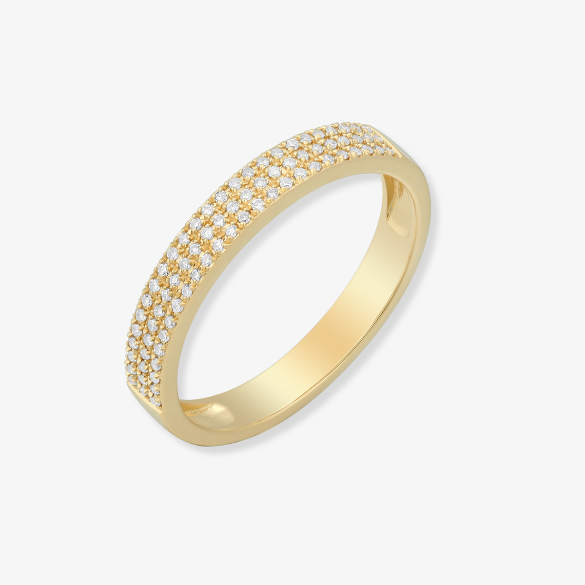 7 Row Striped Gold With Diamond Bar Ring
