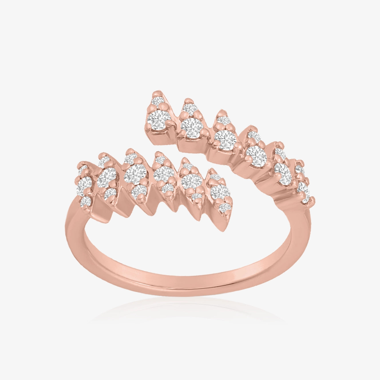 Diamond Leaf Pinky Wrap Ring