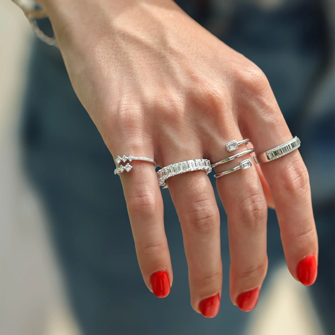 Diamond Leaf Pinky Wrap Ring