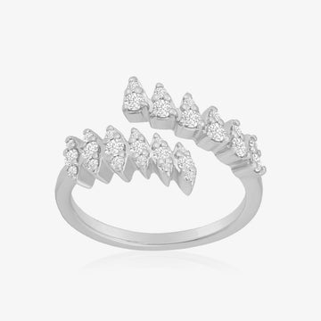 Diamond Leaf Pinky Wrap Ring