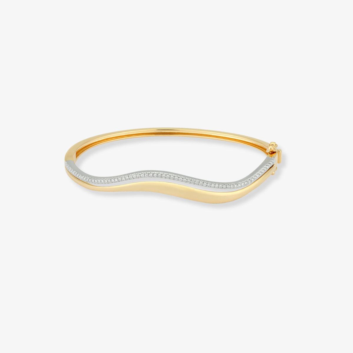 Brazalete ondulado de oro y diamantes