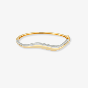 Brazalete ondulado de oro y diamantes