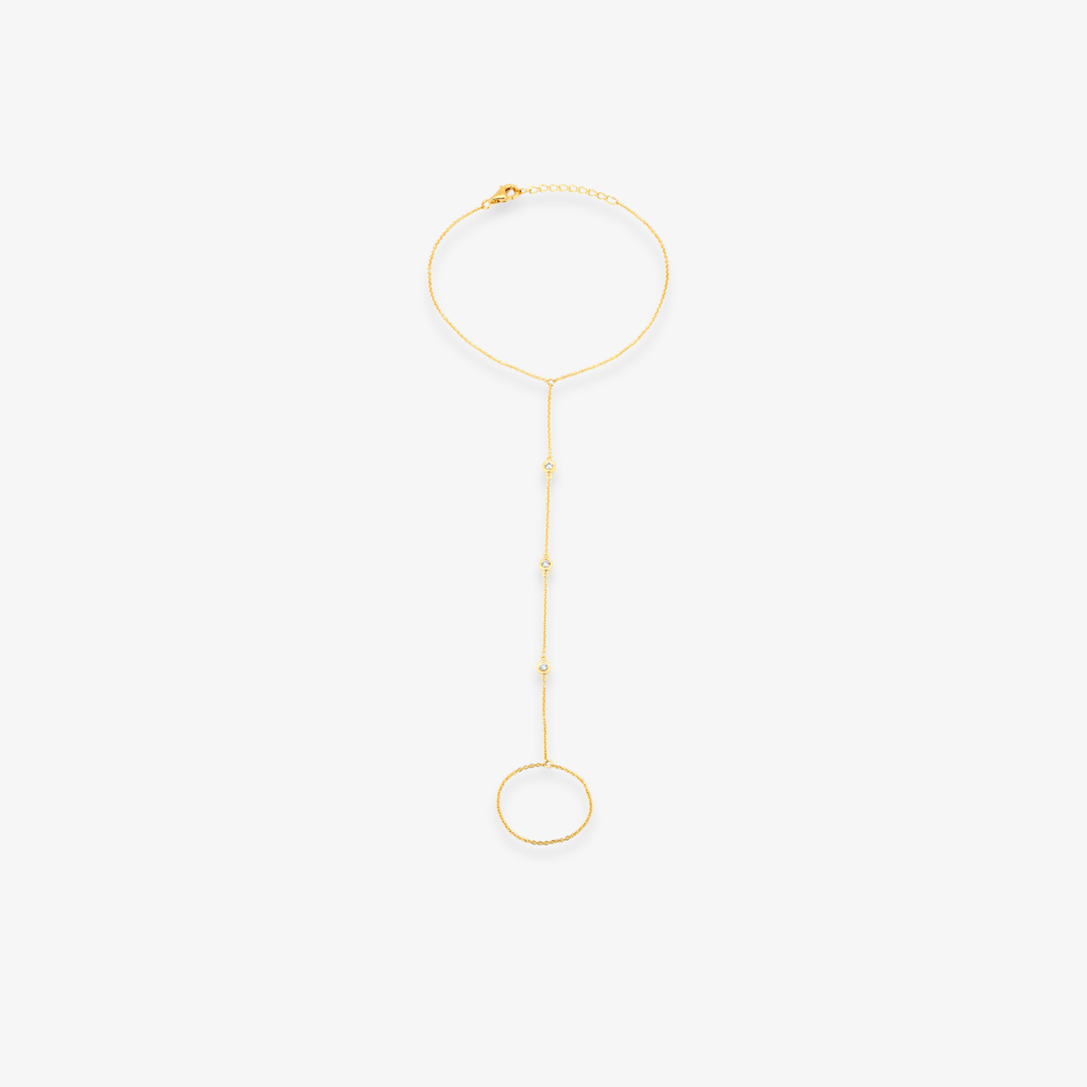 3 Bezel Diamond Hand Chain