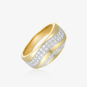 Lab Wavy Diamond Chunky Ring