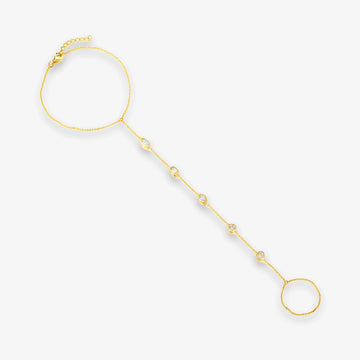 Five Lab Bezel Diamond Hand Chain