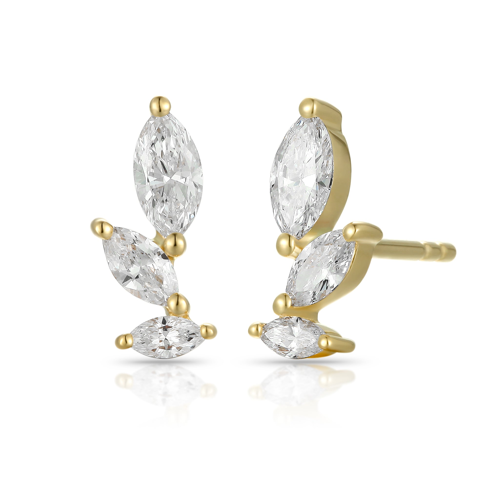 Lab Three Marquise Diamond Stud Piercing