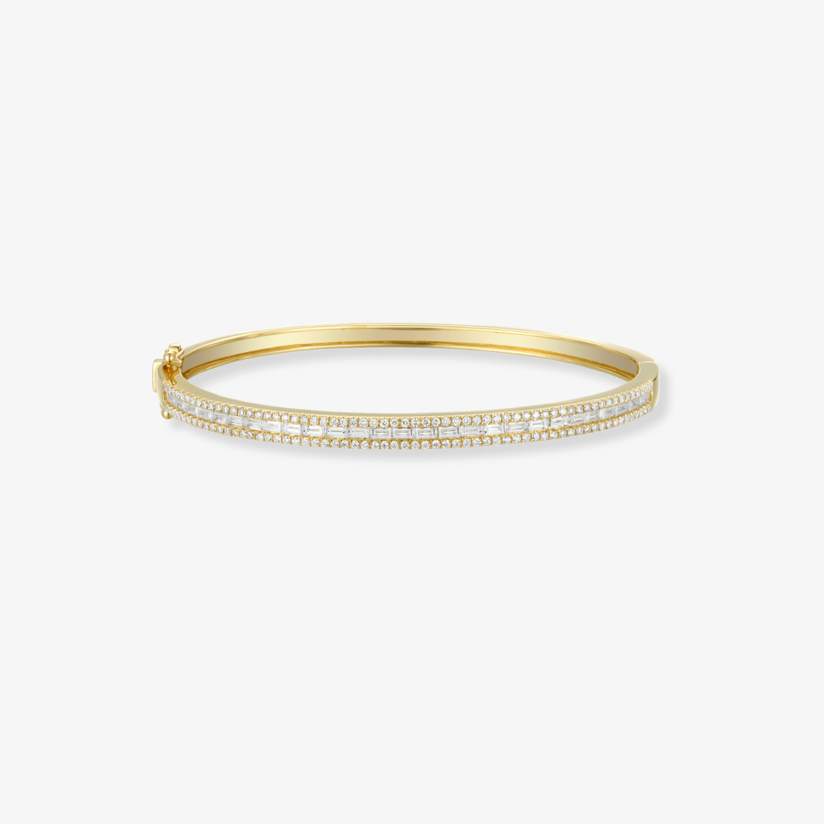 Lab Round And Baguette Diamond Bangle