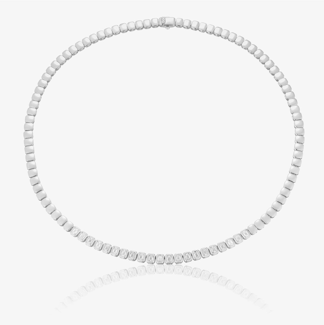 Lab Gold And Diamond Emerald Cut Necklace