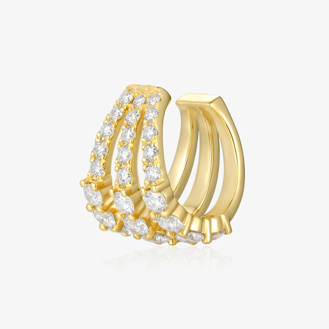Lab Three Rows Diamond Ear Cuff