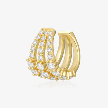 Lab Three Rows Diamond Ear Cuff