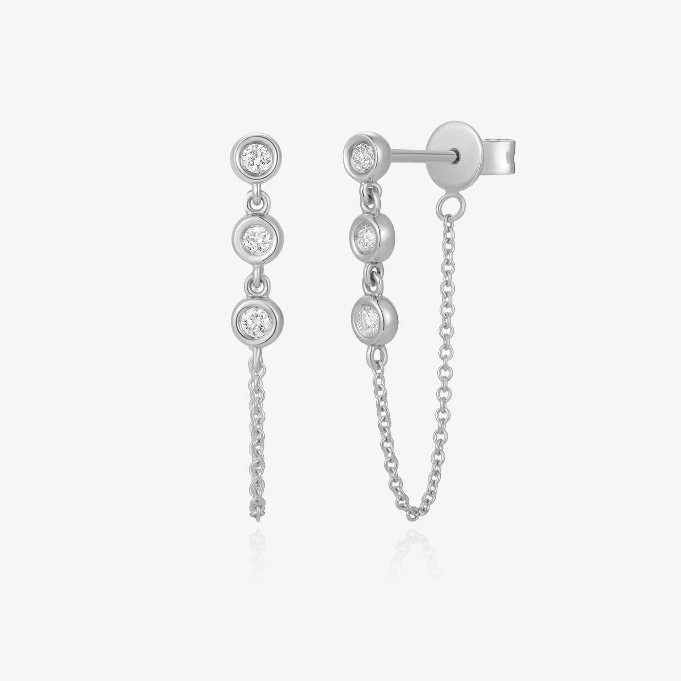 Lab Three Diamond Conector Piercing