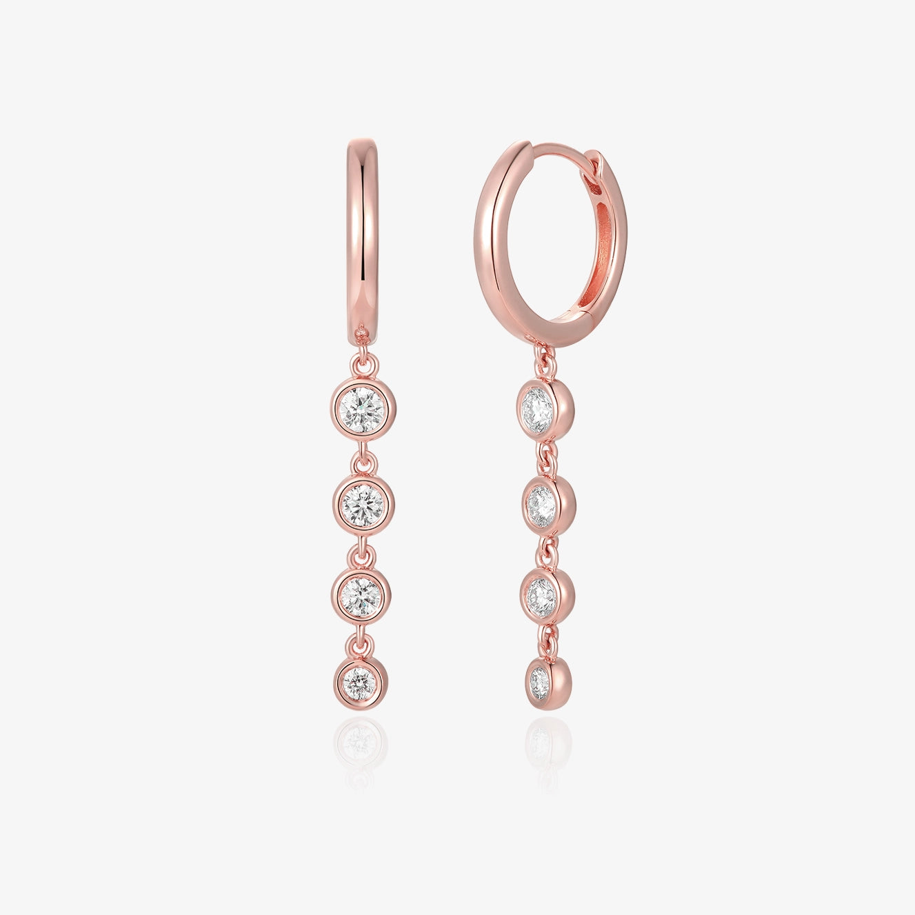 Lab Four Diamond Bezel Drop Hoop Piercing