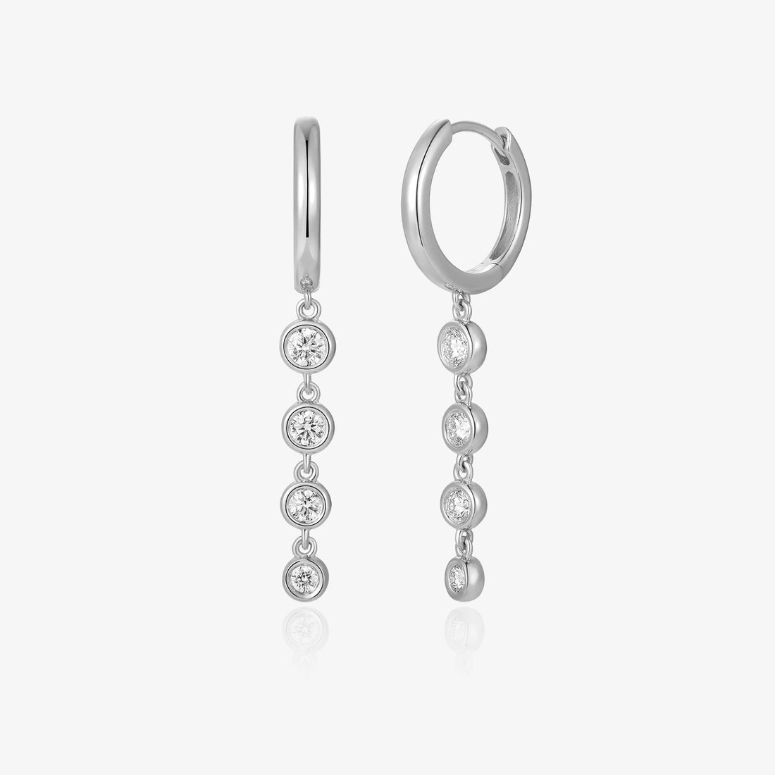Lab Four Diamond Bezel Drop Hoop Piercing