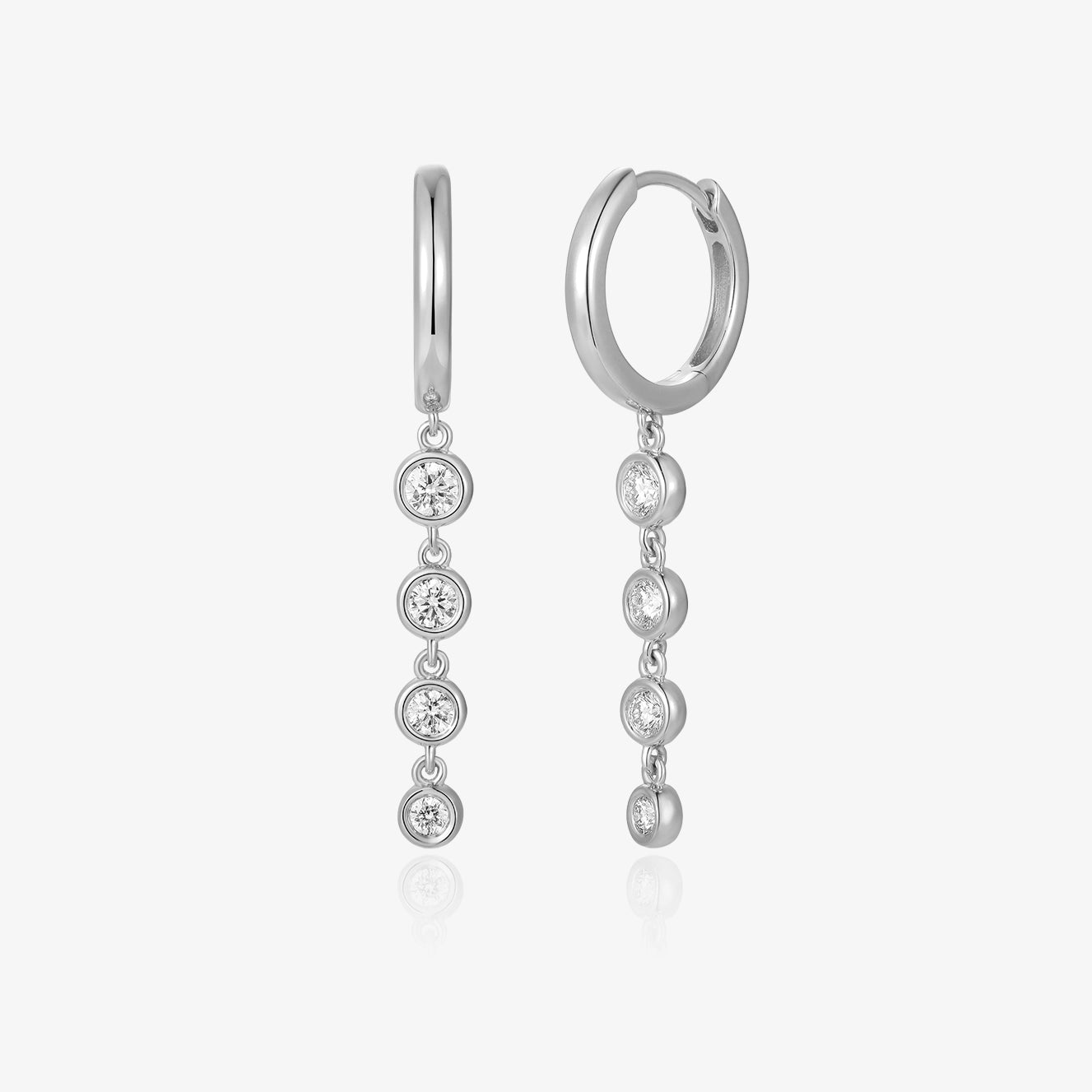 Lab Four Diamond Bezel Drop Hoop Piercing