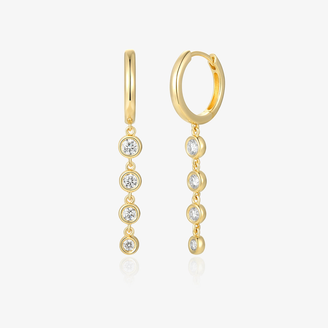 Lab Four Diamond Bezel Drop Hoop Piercing