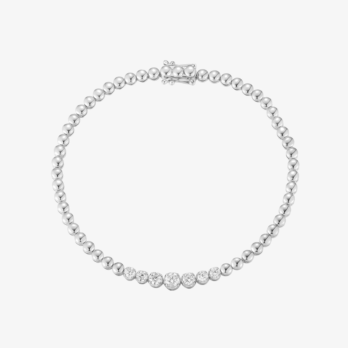Lab Graduated Ball Chain Bracelet