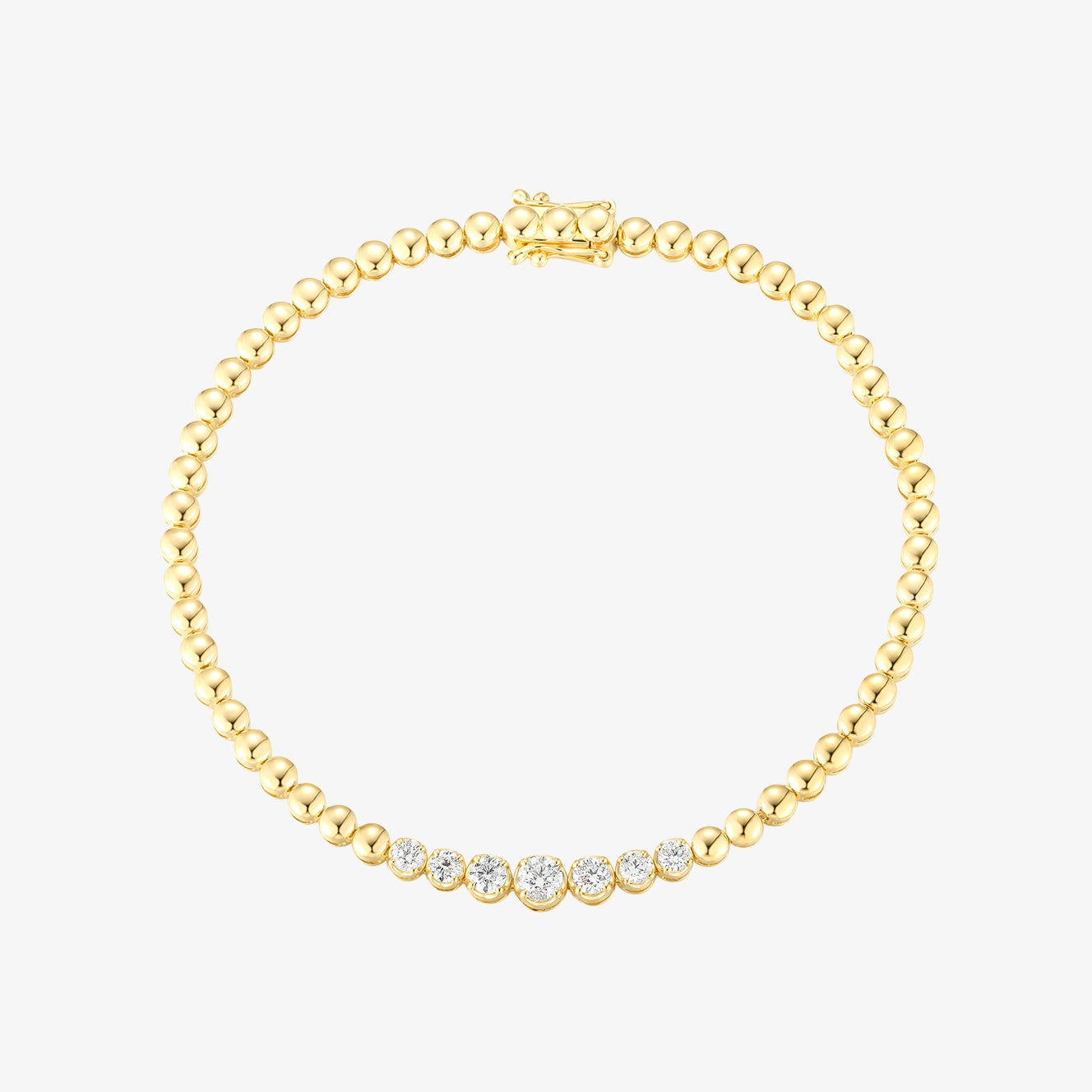 Lab Graduated Ball Chain Bracelet