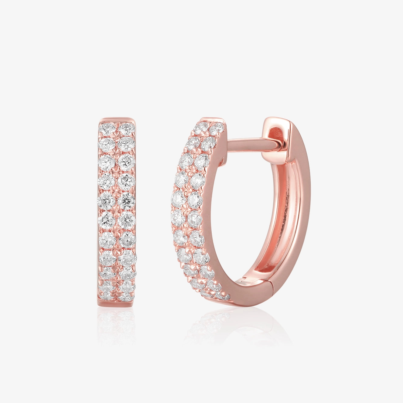 Lab Double Row Diamond Hoop Piercing