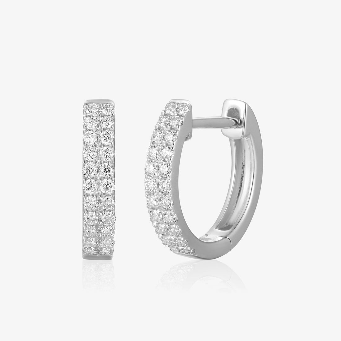 Lab Double Row Diamond Hoop Piercing