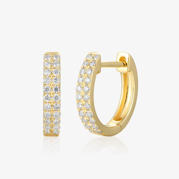 Lab Double Row Diamond Hoop Piercing