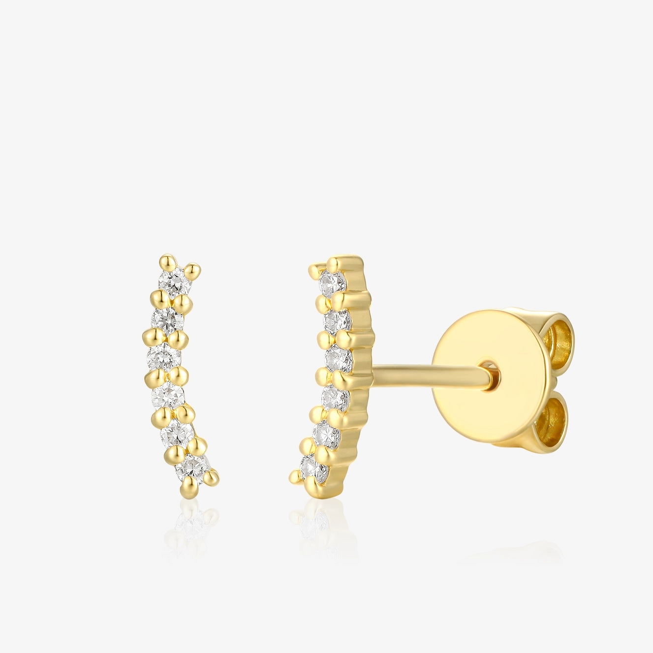 Lab Diamond Curve Bar Piercing