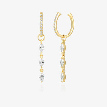 Lab Diamond Earcuff with Hanging Marquise