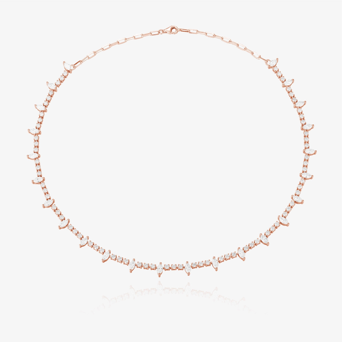 Lab Round and Marquise Tennis Choker