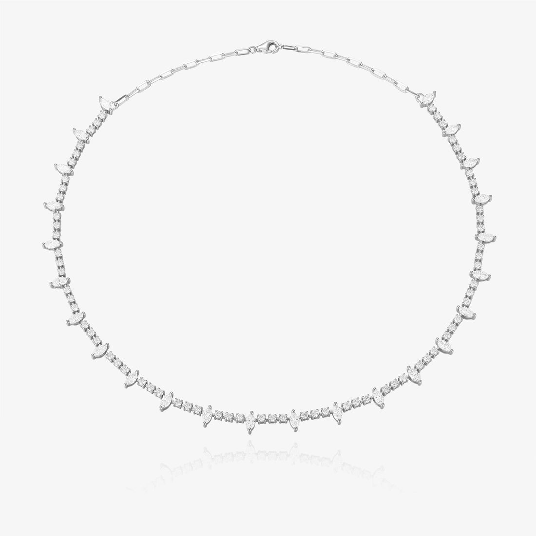 Lab Round and Marquise Tennis Choker