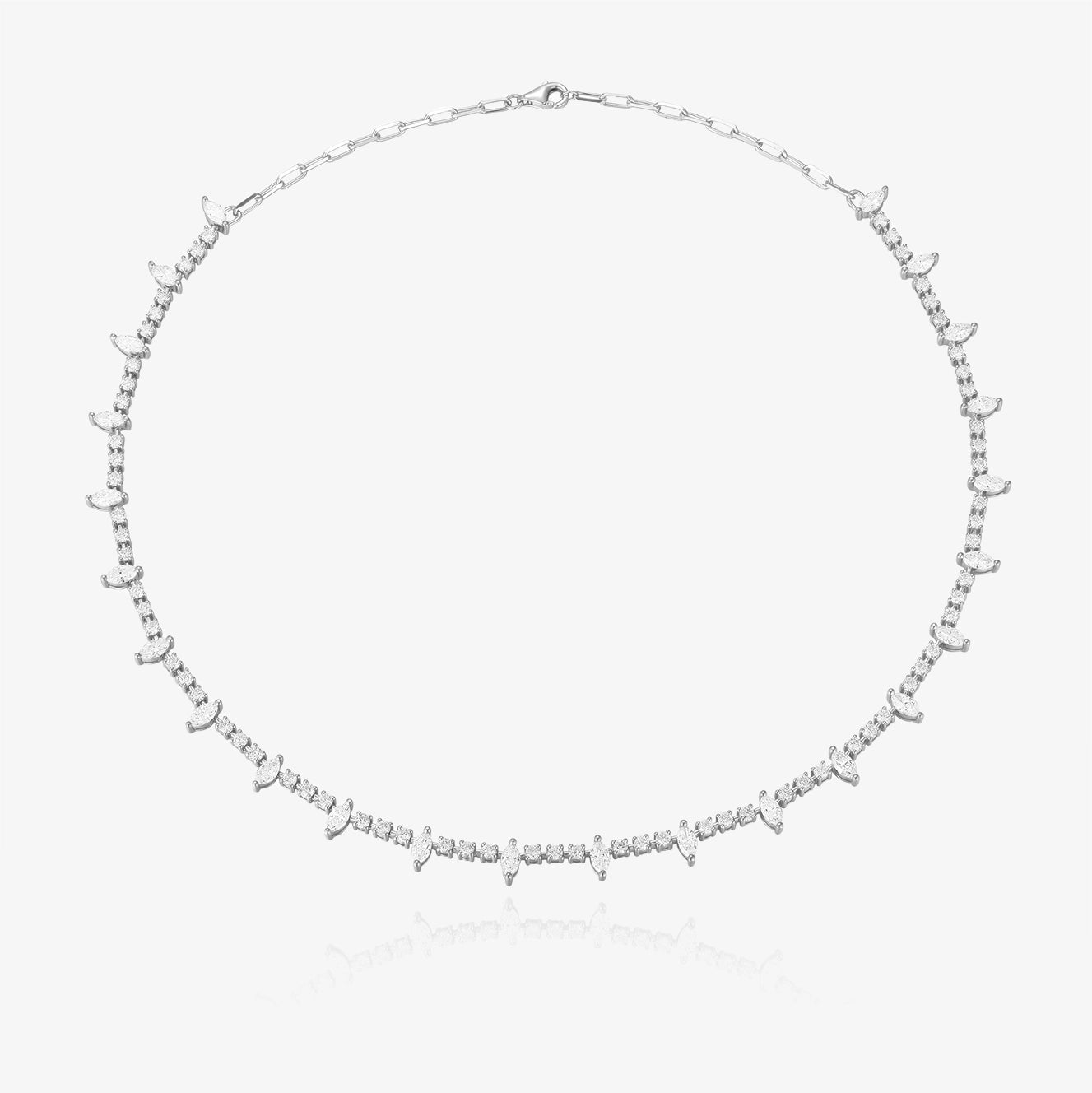 Lab Round and Marquise Tennis Choker