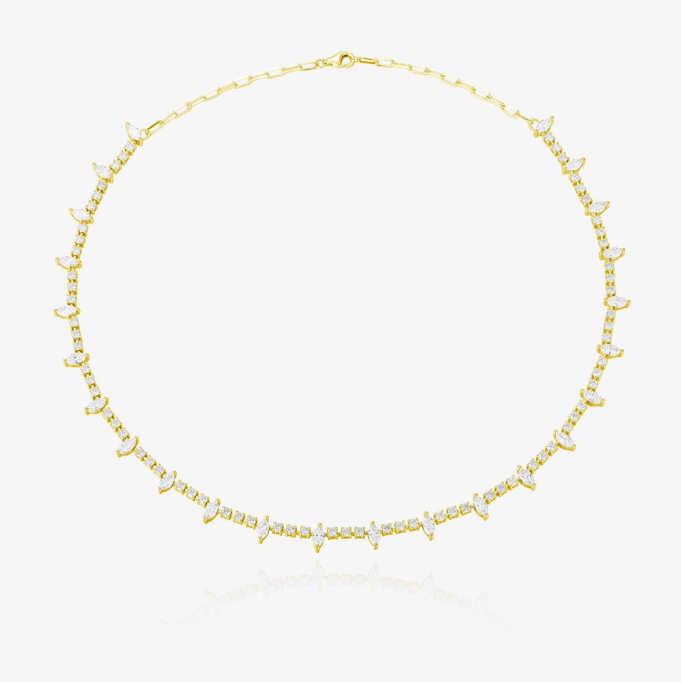 Lab Round and Marquise Tennis Choker