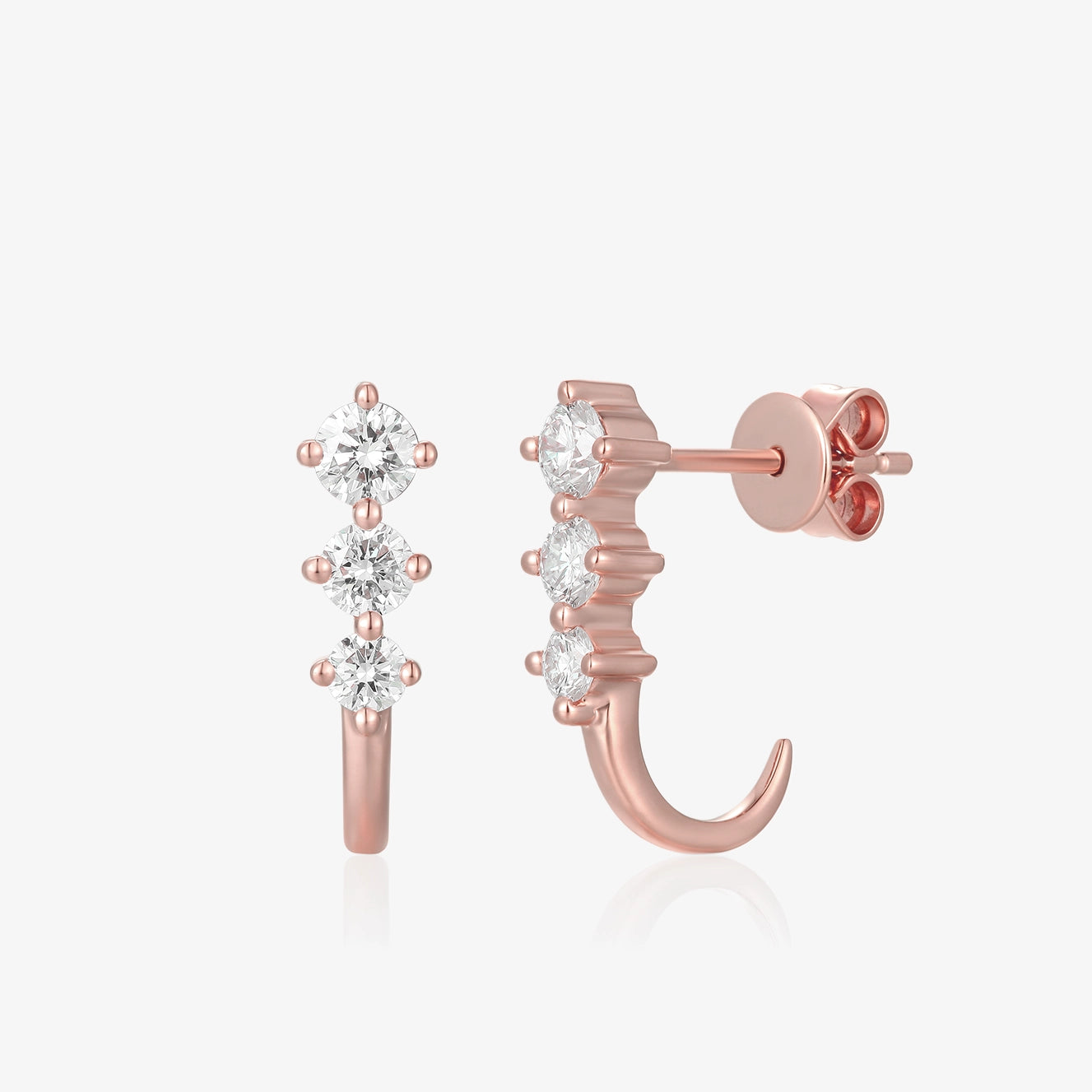 Lab Three Graduated Diamond Hoop Piercing