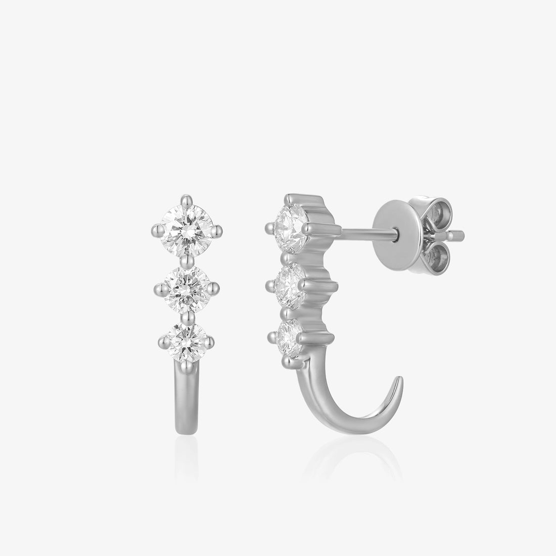 Lab Three Graduated Diamond Hoop Piercing