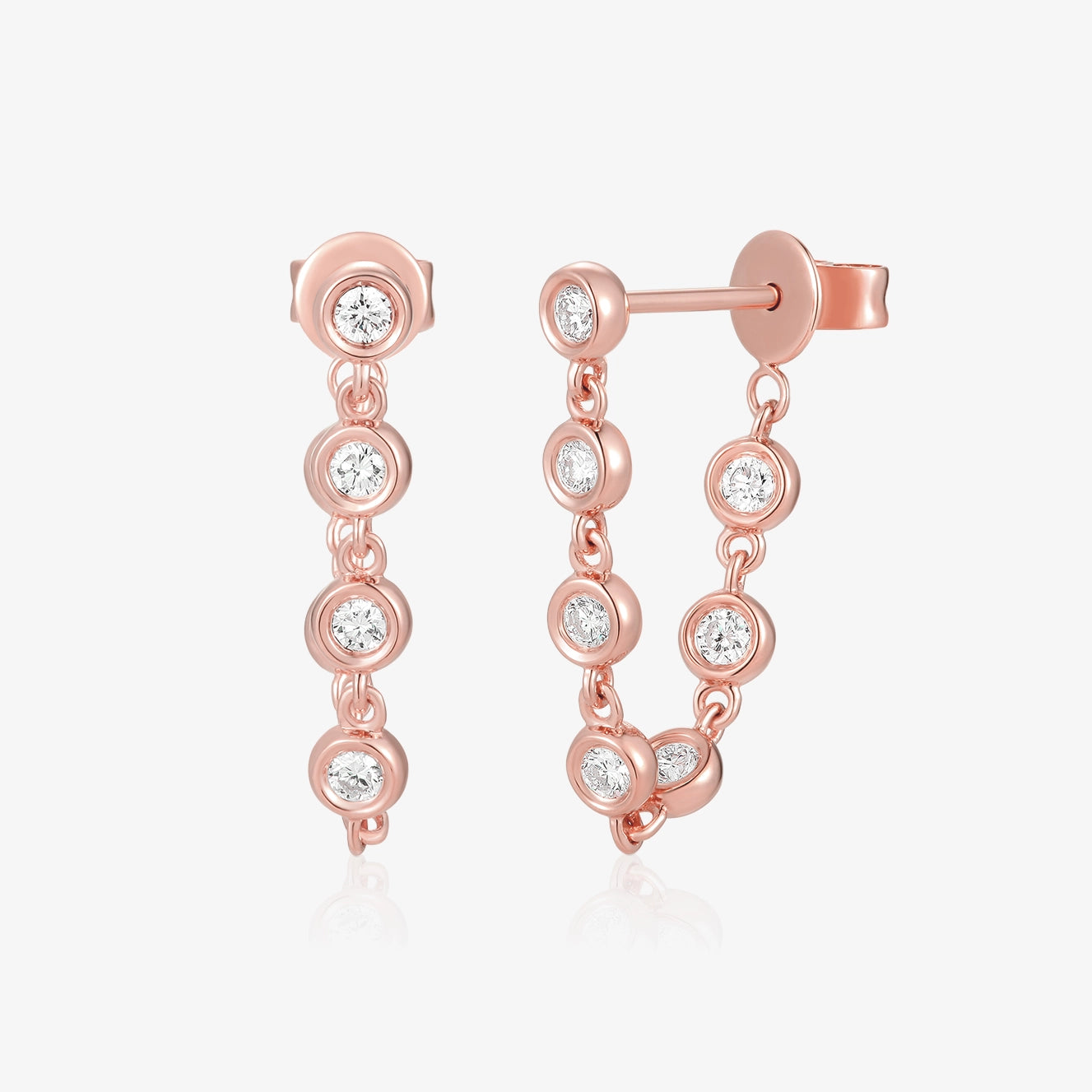 Lab Diamond Bezel Connector Piercing