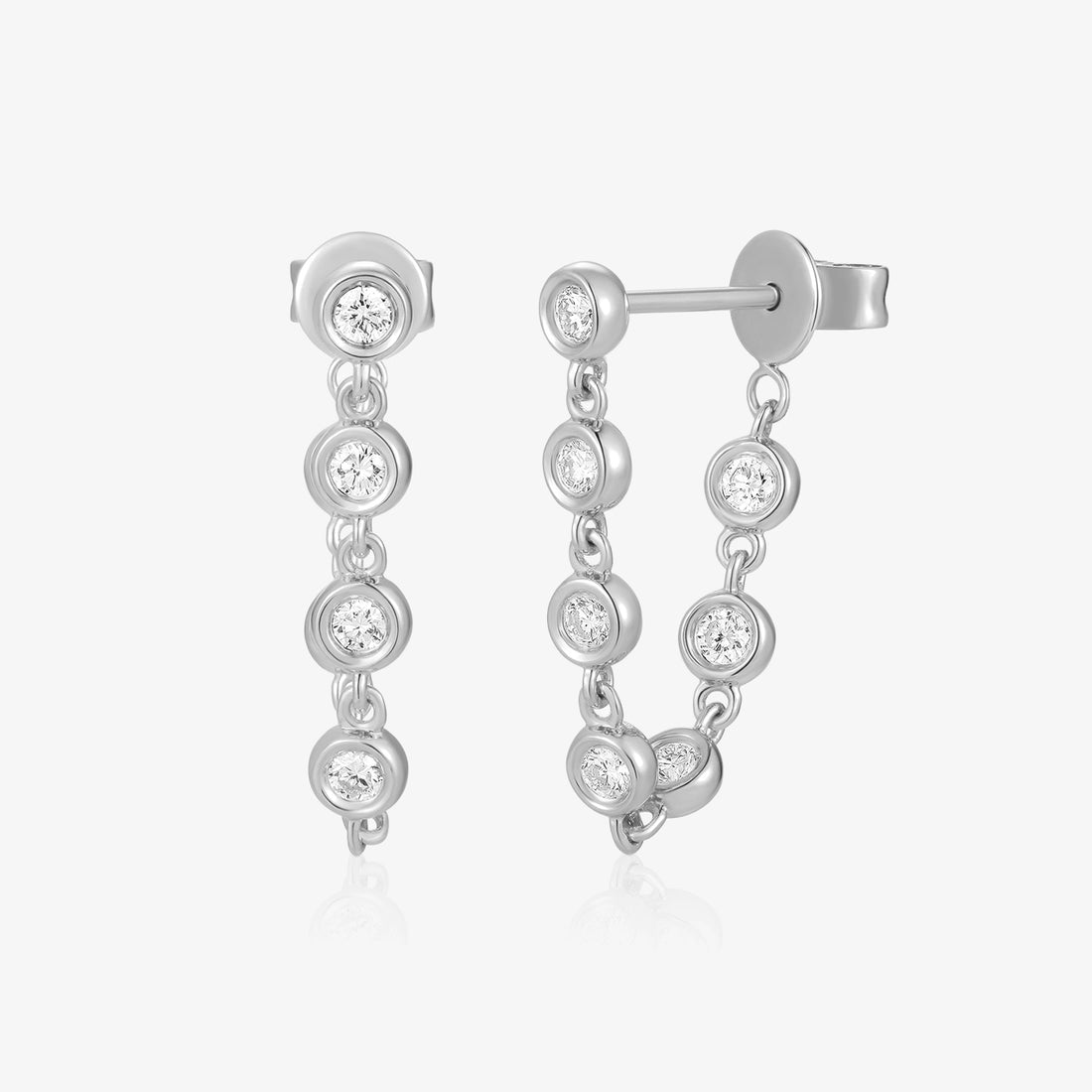 Lab Diamond Bezel Connector Piercing