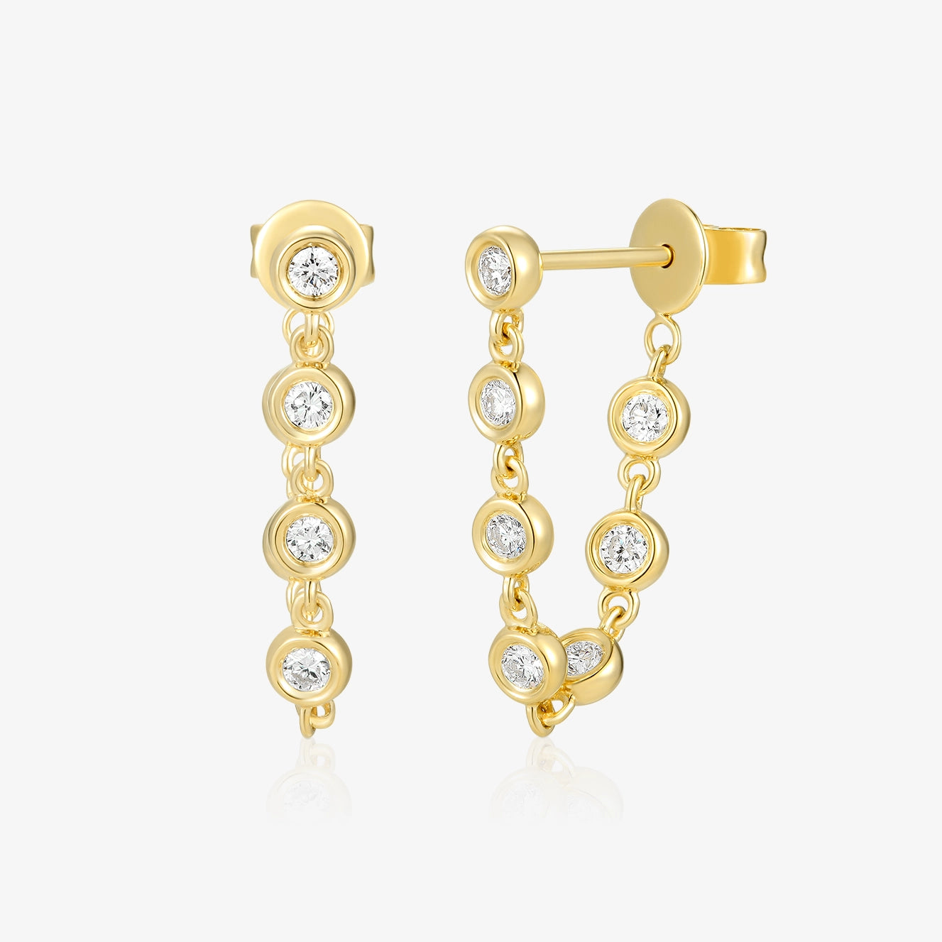 Lab Diamond Bezel Connector Piercing