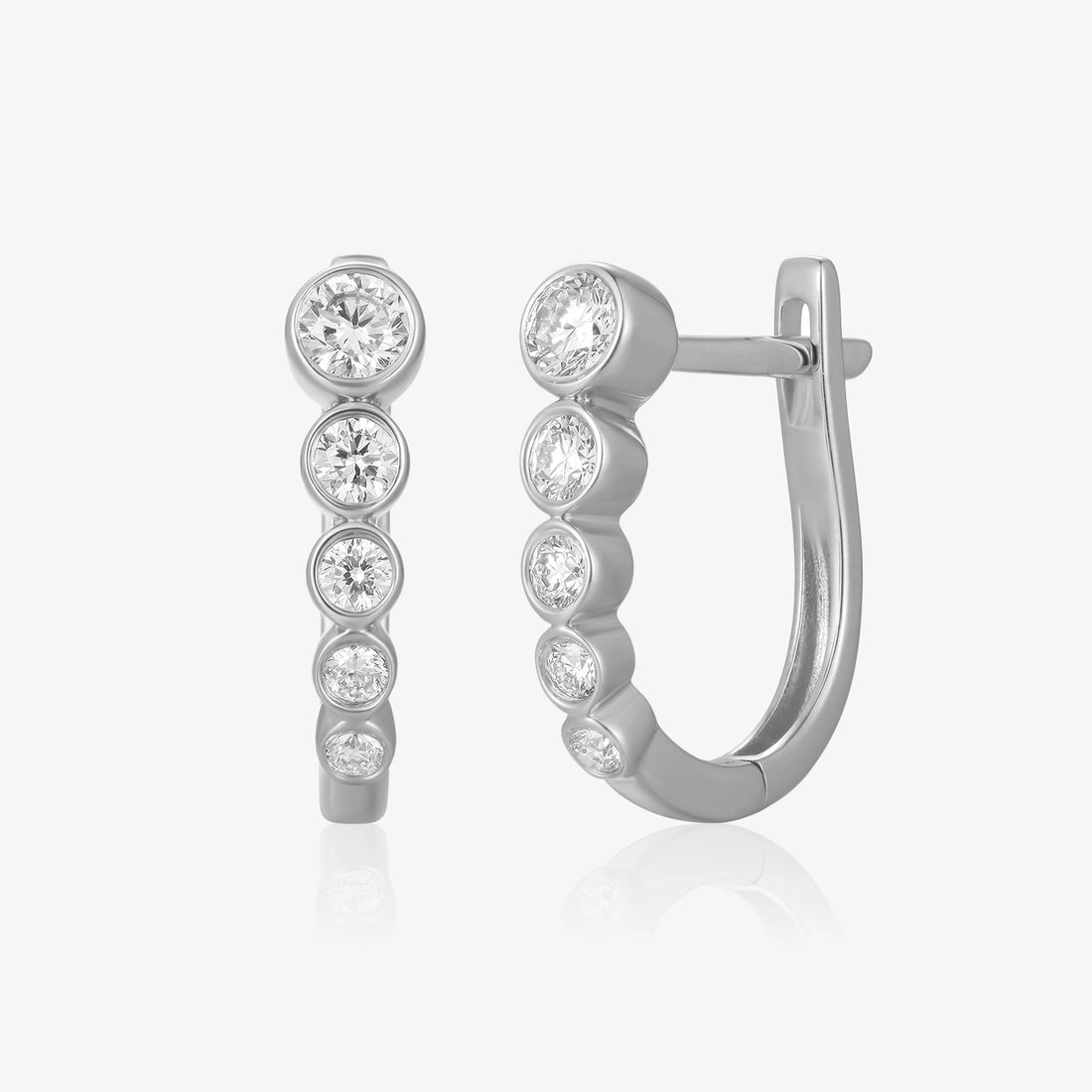 Lab Five Graduated Diamond Hoop Earrings