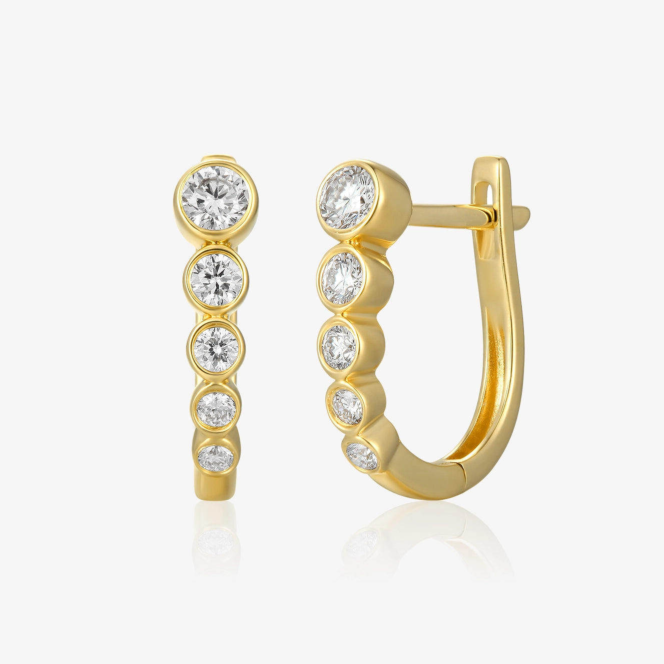 Lab Five Graduated Diamond Hoop Earrings