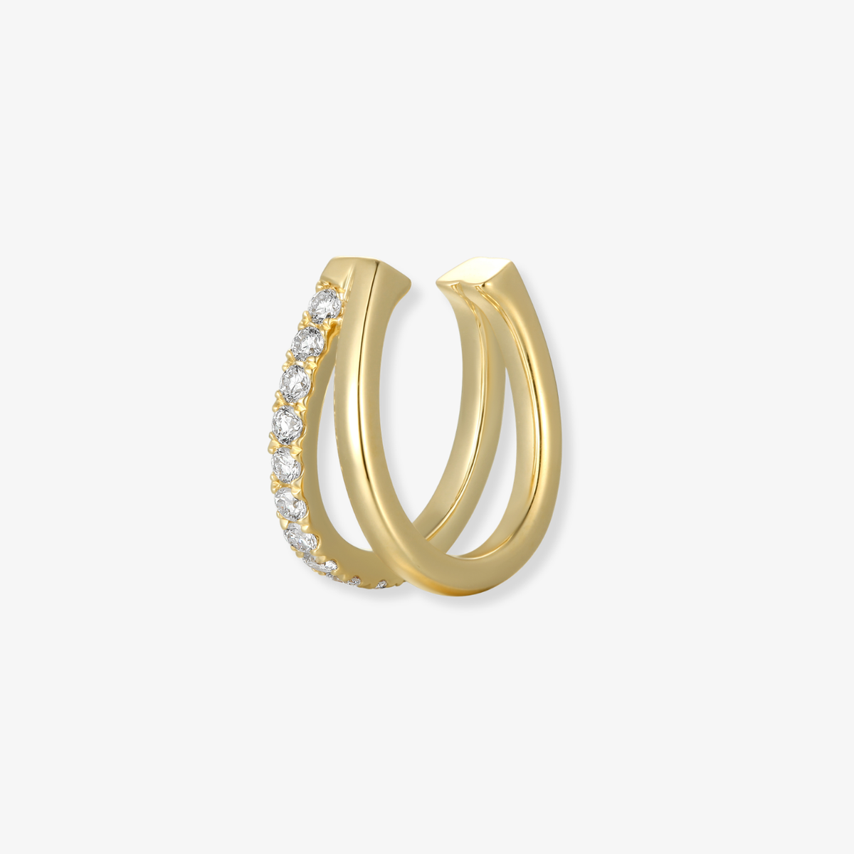 Gold and Diamond Open Earcuff
