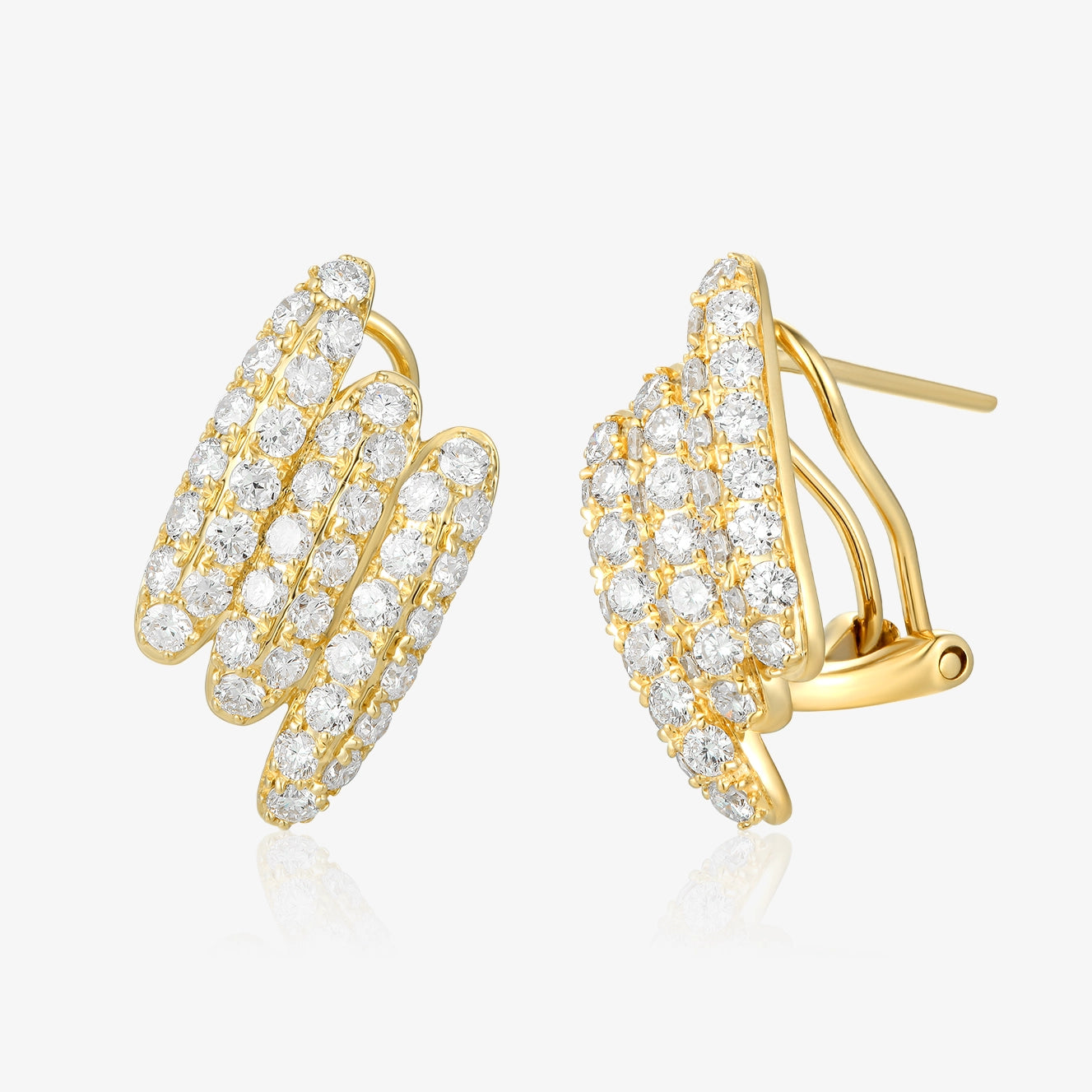 Lab Three Pave Diamond Earring