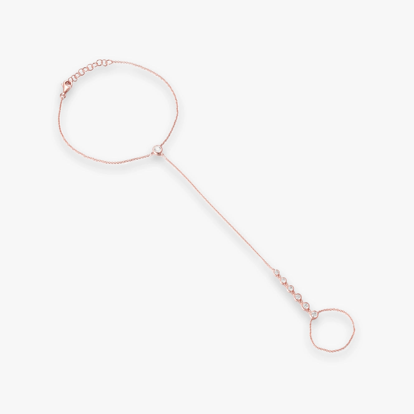 Seven Lab Bezel Diamond Hand Chain