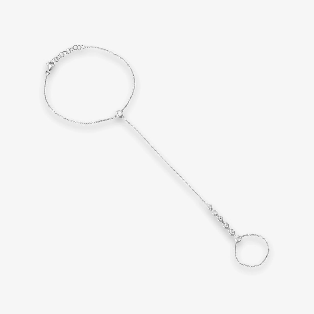 Seven Lab Bezel Diamond Hand Chain