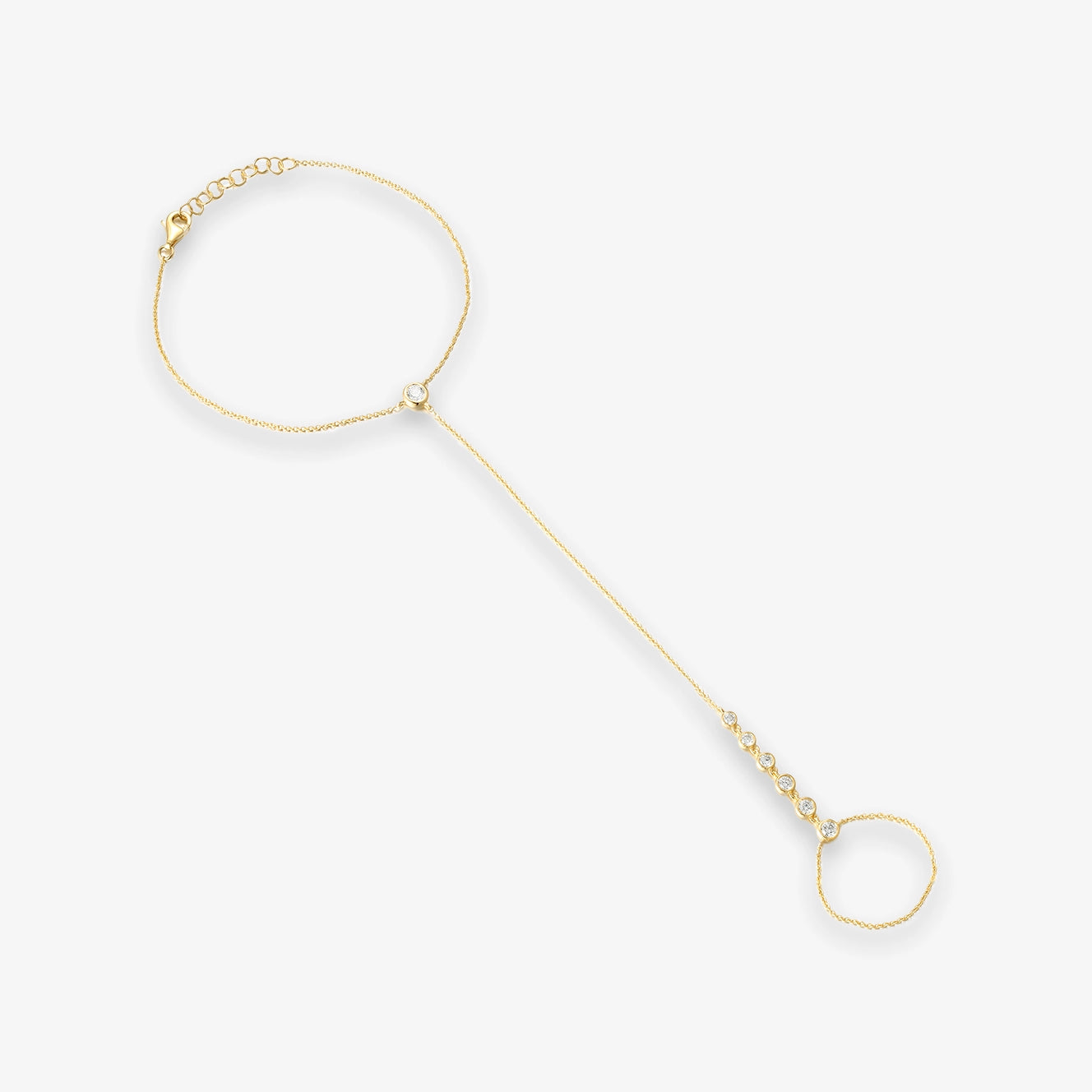 Seven Lab Bezel Diamond Hand Chain